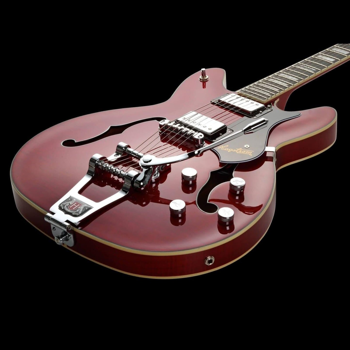 Hagstrom Tremar Viking Deluxe Semi-Hollow Guitar in Wild Cherry Transparent - GIG Guitars