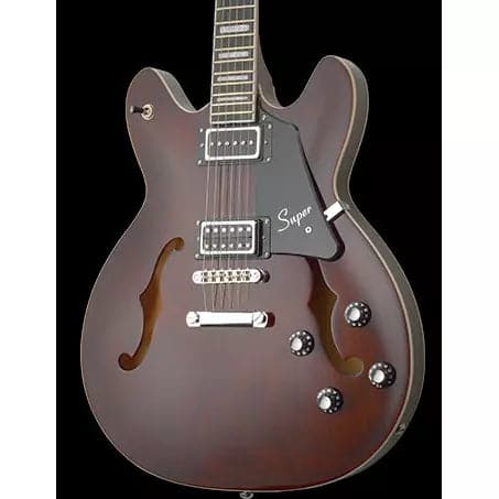 Hagstrom &quot;Justin York&quot; Super Viking Semi-Hollow Guitar in Trans Brown | Free Delivery