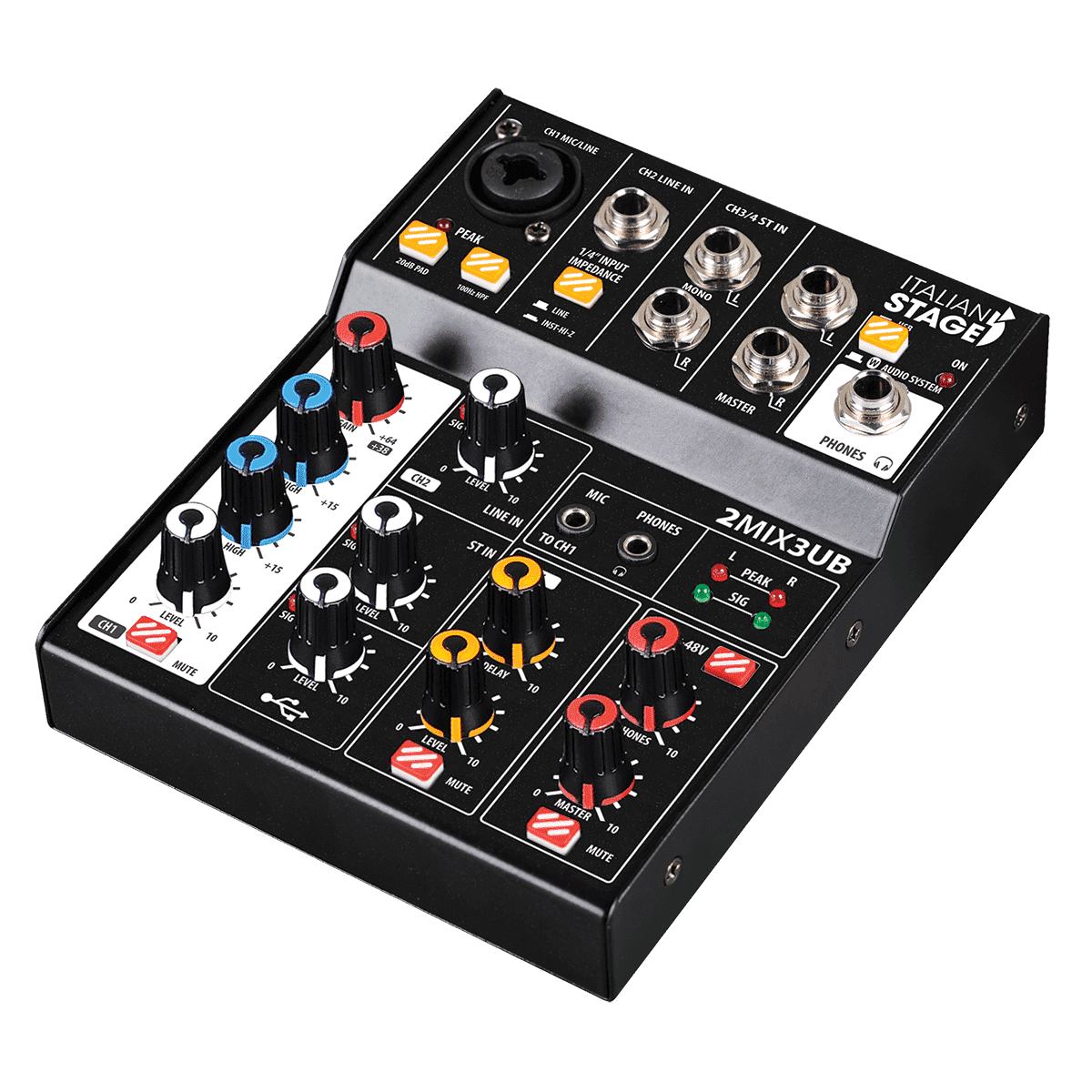 Italian Stage 2MIX3UB Stereo Mixer - GIG Guitars