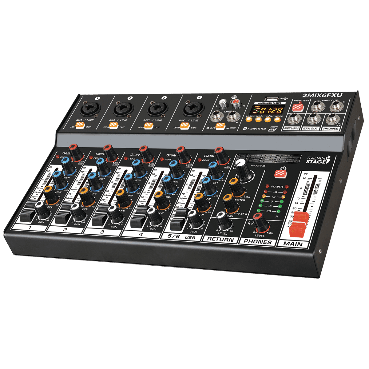 Italian Stage 2MIX6FXU 6-Channel Stereo Mixer - GIG Guitars