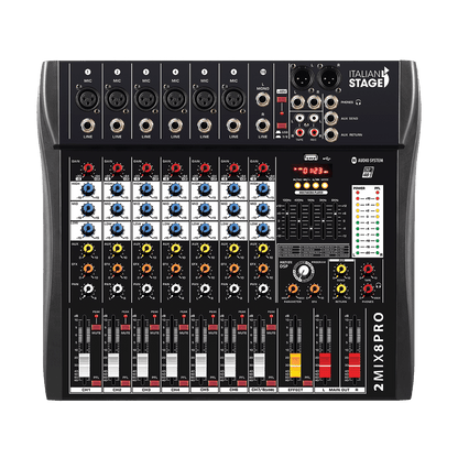 Italian Stage 2MIX8PRO 8-Channel Stereo Mixer - GIG Guitars