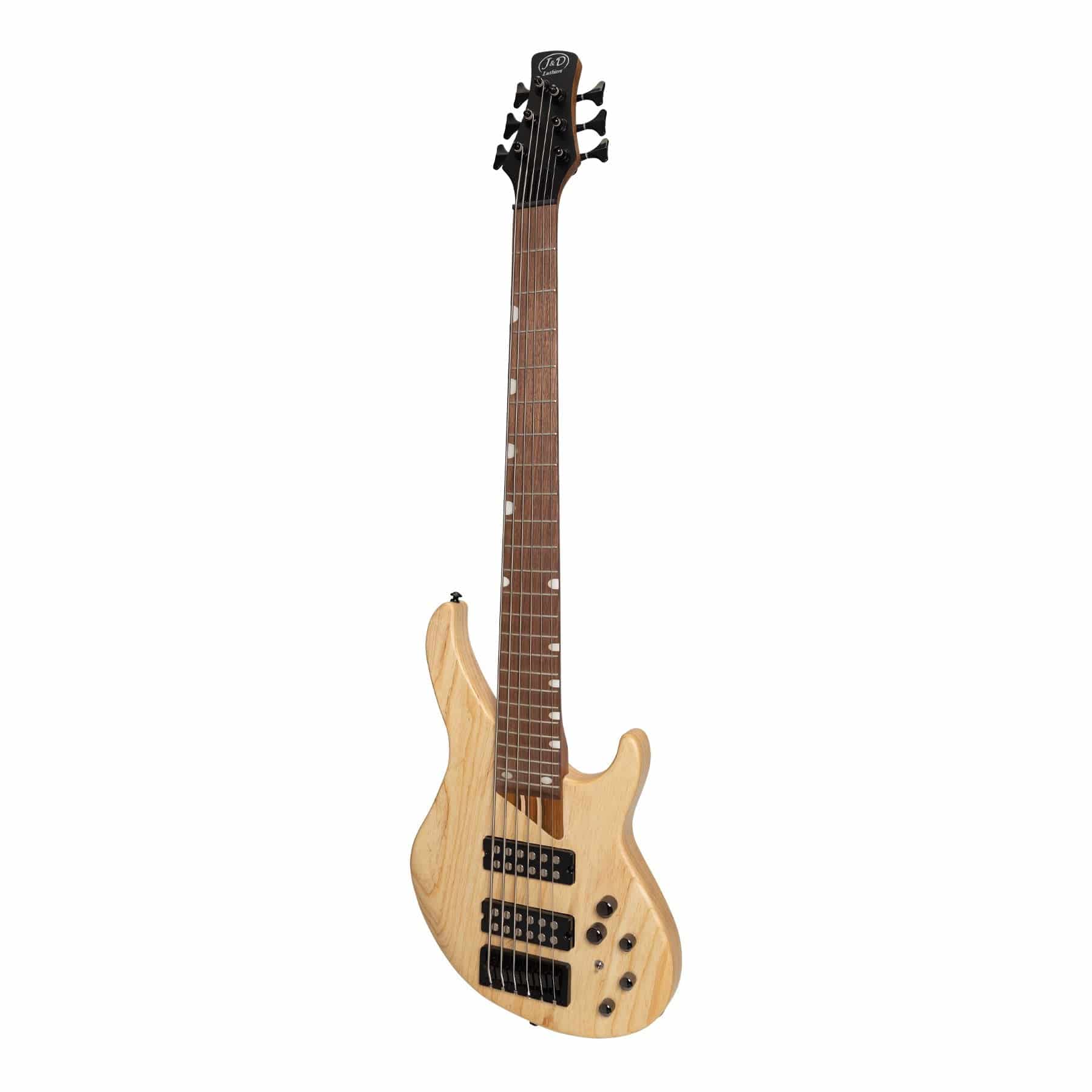 J&D 'Legacy Series' Mahogany & Zebrano T-Style Contemporary 6 String Electric Bass Guitar