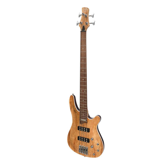 J&D Luthiers '20 Series' 4-String Contemporary Active Electric Bass Guitar Natural Satin