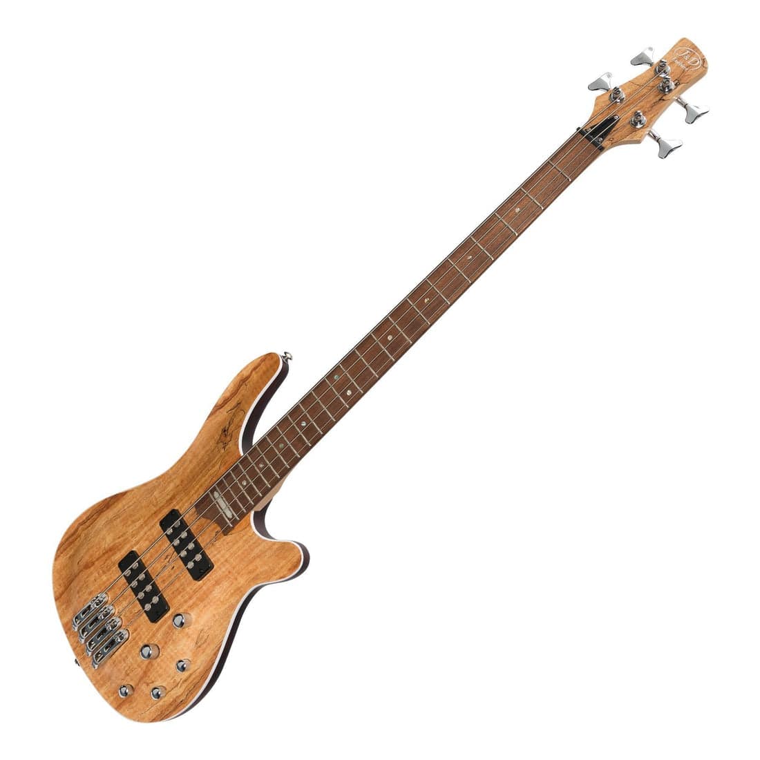 J&D Luthiers '20 Series' 4-String Contemporary Active Electric Bass Guitar Natural Satin