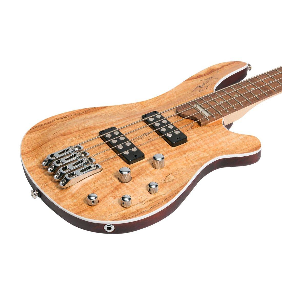 J&D Luthiers '20 Series' 4-String Contemporary Active Electric Bass Guitar Natural Satin