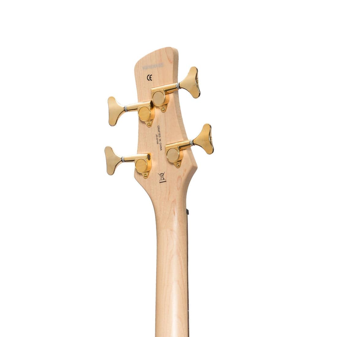 J&D Luthiers '21 Series' 4-String Contemporary Active Electric Bass Guitar Natural Satin