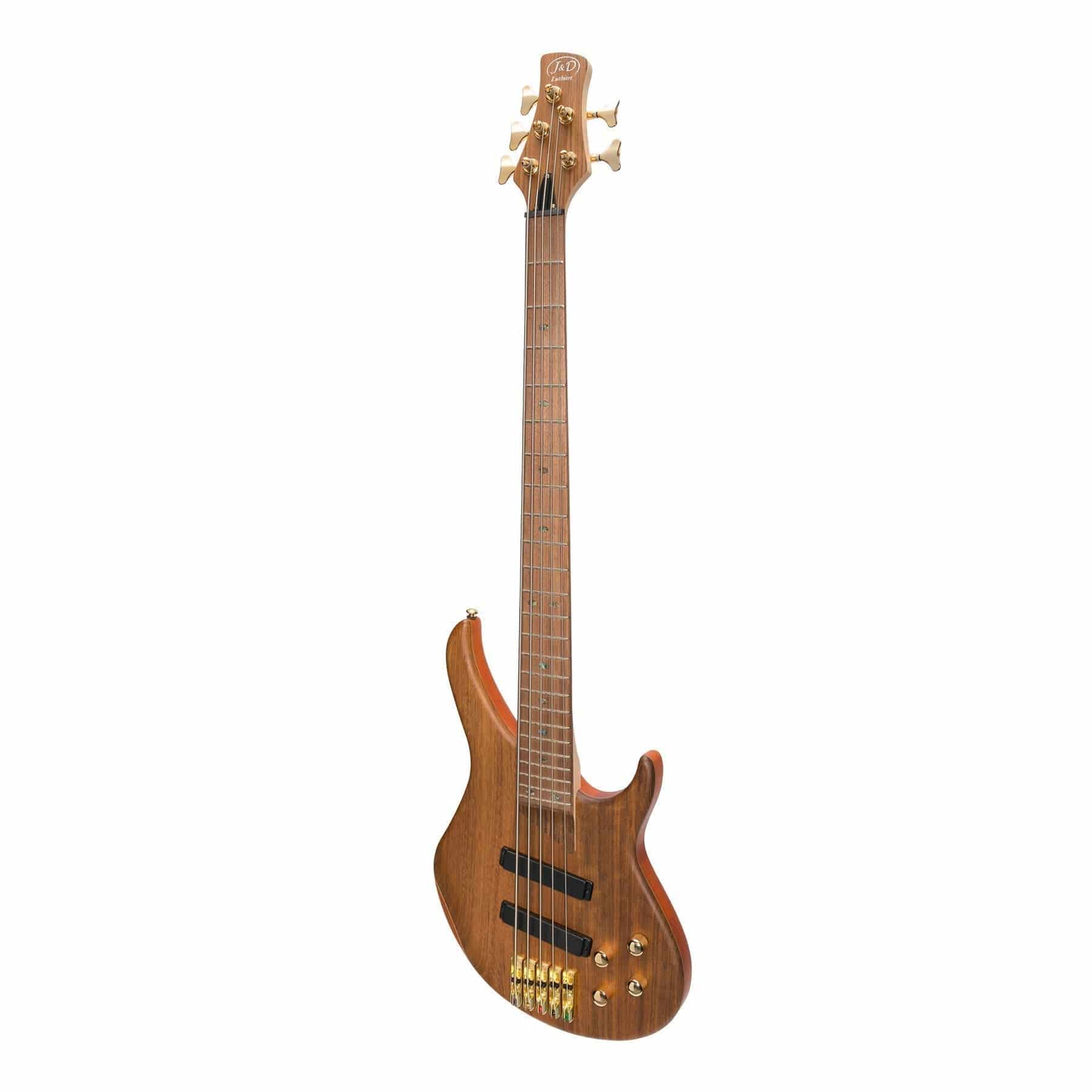 J&D Luthiers '21 Series' 5-String Contemporary Active Electric Bass Guitar Natural Satin