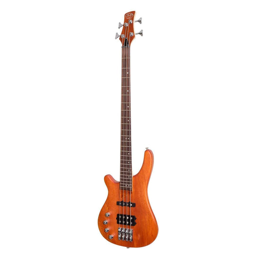 J&D Luthiers 4-String T-Style Contemporary Active Left Handed Electric Bass Guitar Natural Satin