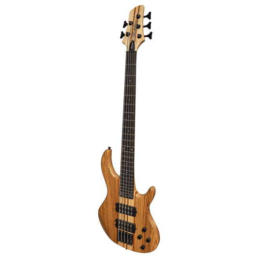 J&D Luthiers 5-String Contemporary Neck Through Active Electric Bass Guitar Natural Satin