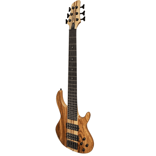 J&D Luthiers 6-String Contemporary Neck Through Active Electric Bass Guitar Natural Satin