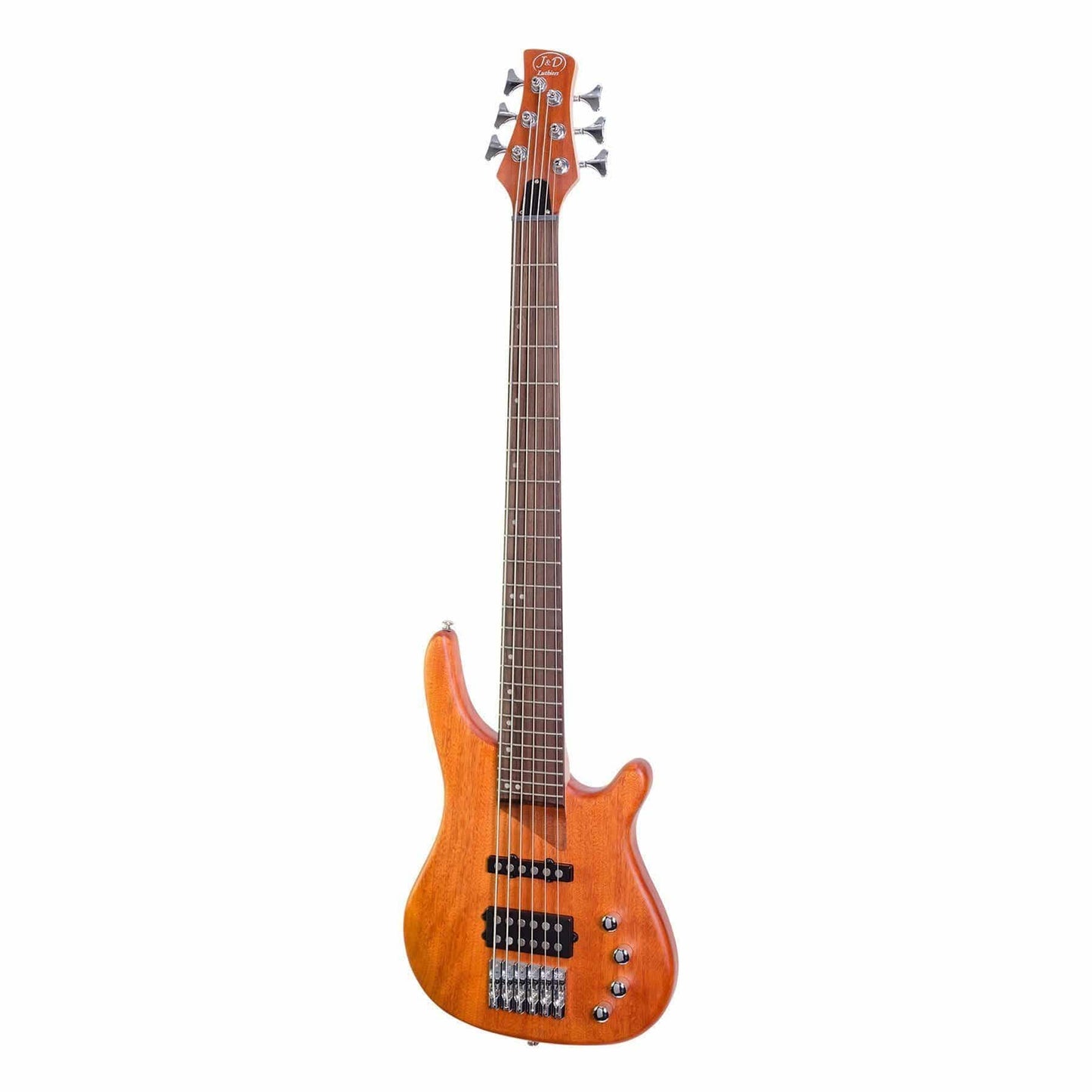 J&D Luthiers 6-String T-Style Contemporary Active Bass Guitar Natural Satin