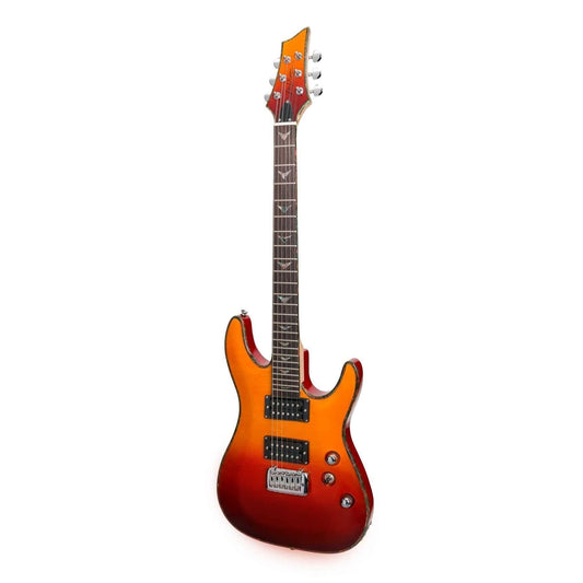 J&D Luthiers Flame Maple Top Contemporary Electric Guitar Red/Yellow Graduation