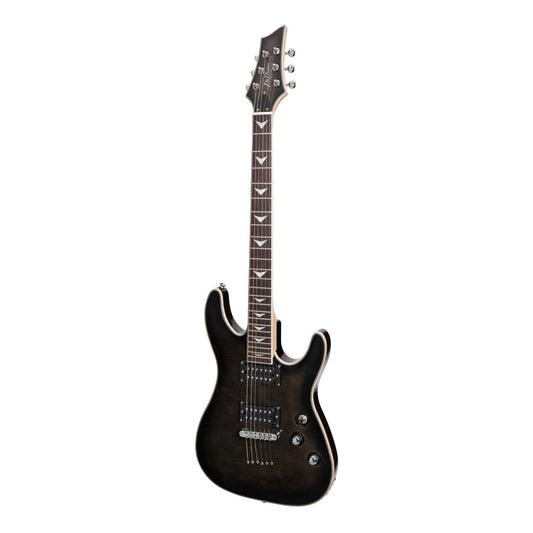 J&D Luthiers Flame Maple Top Contemporary Electric Guitar (Transparent Black) - GIG Guitars