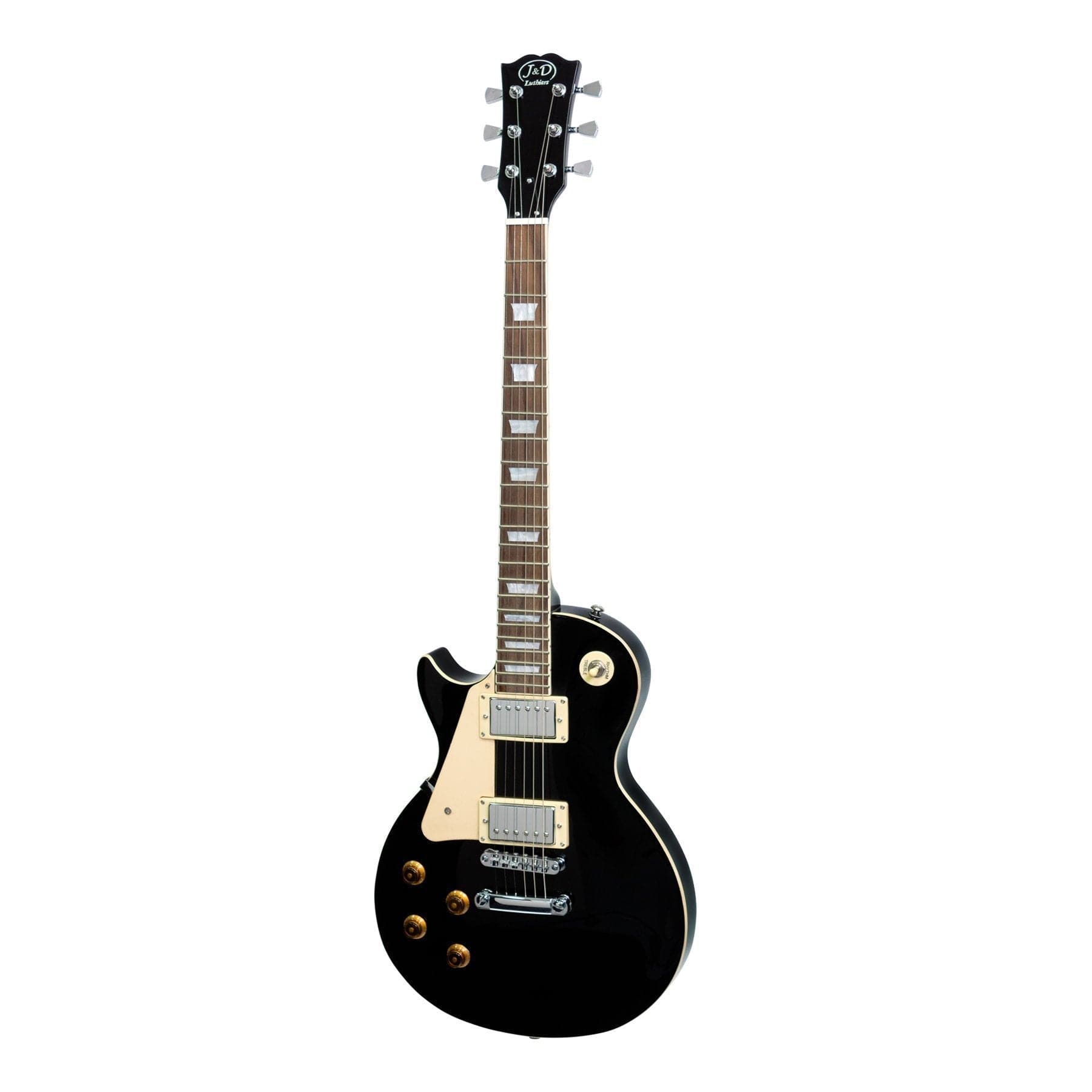 J&amp;D Luthiers LP-Style Left Handed Electric Guitar (Black) - GIG Guitars