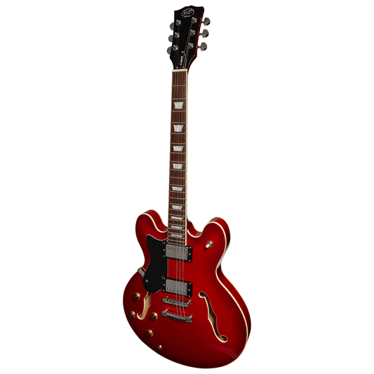 J&D Luthiers Semi-Hollow ES-Style Left Handed Electric Guitar Cherry