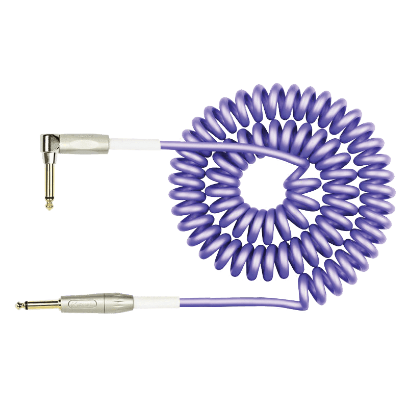Kirlin IPK222PU 30ft Premium Coil Purple Guitar Cable RA - Straight Kirlin Cables & Leads