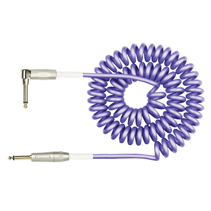 Kirlin IPK222PU 30ft Premium Coil Purple Guitar Cable RA - Straight Kirlin Cables & Leads