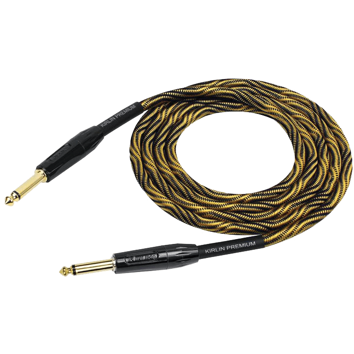 Kirlin IWB201WB 10ft Premium Plus Wave Yellow Guitar Cable Kirlin Cables & Leads