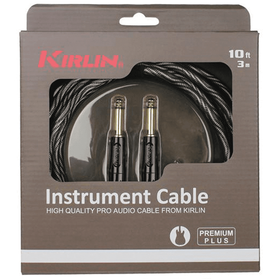 Kirlin IWB201WB 20ft Premium Plus Wave Black Guitar Cable Kirlin Cables & Leads
