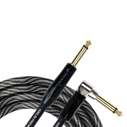 Kirlin IWB202WBW 20ft Premium Plus Wave Black Guitar Cable RA - Straight Kirlin Cables & Leads