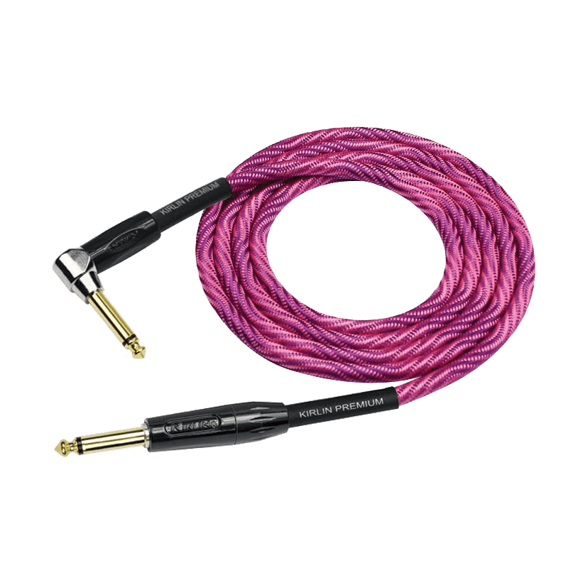 Kirlin IWB202WPP 20ft Premium Plus Wave Pink Guitar Cable RA - Straight Kirlin Cables & Leads