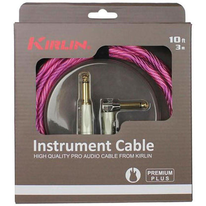 Kirlin IWB202WPP 20ft Premium Plus Wave Pink Guitar Cable RA - Straight Kirlin Cables & Leads