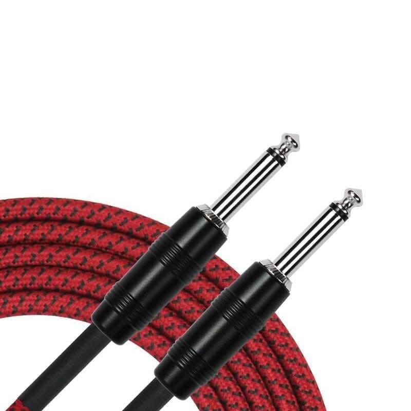 Kirlin IWC201RD 10ft Red Woven Guitar Cable - GIG Guitars