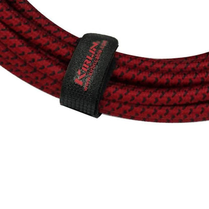 Kirlin IWC201RD 10ft Red Woven Guitar Cable - GIG Guitars