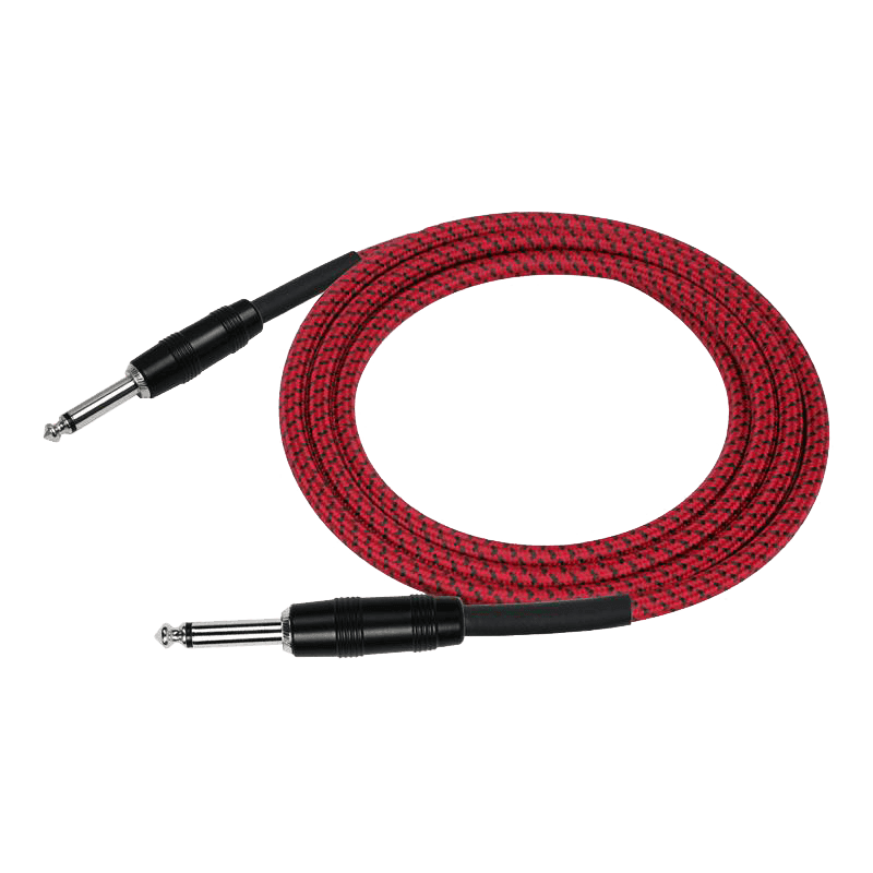 Kirlin IWC201RD 10ft Red Woven Guitar Cable - GIG Guitars