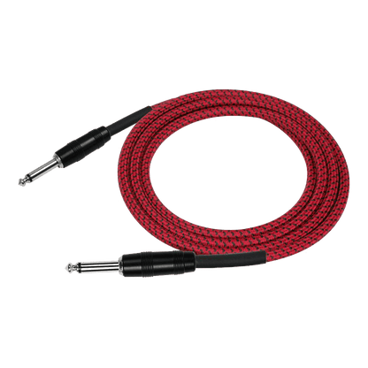 Kirlin IWC201RD 10ft Red Woven Guitar Cable - GIG Guitars