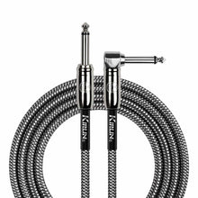 Kirlin IWCC202BK 20ft Black Entry Woven Instrument Cable RA - Straight with Chrome Ends Kirlin Cables & Leads