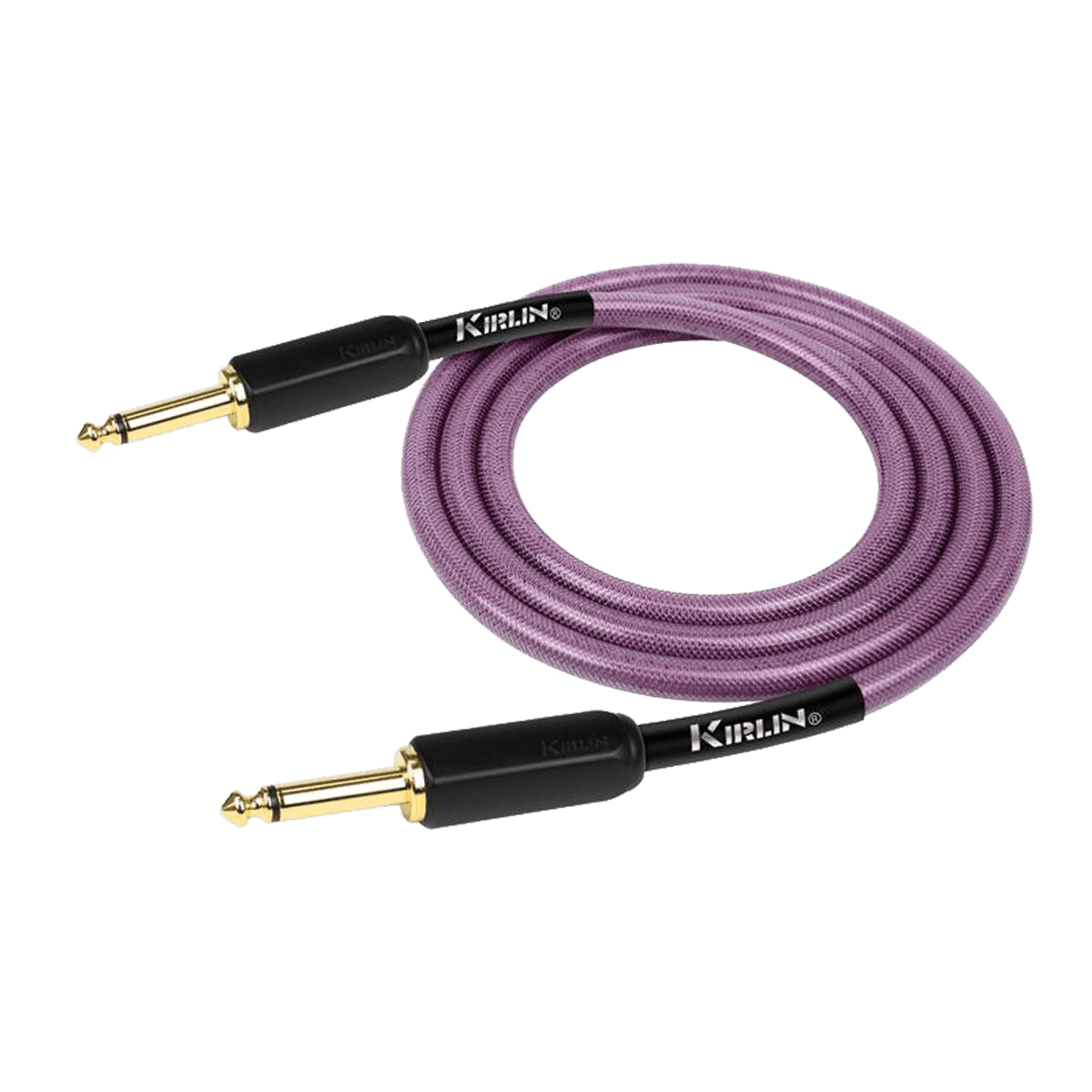 Kirlin KIPW201BPU-10 PVC Woven Guitar Cable 10Ft Purple Kirlin Cables & Leads