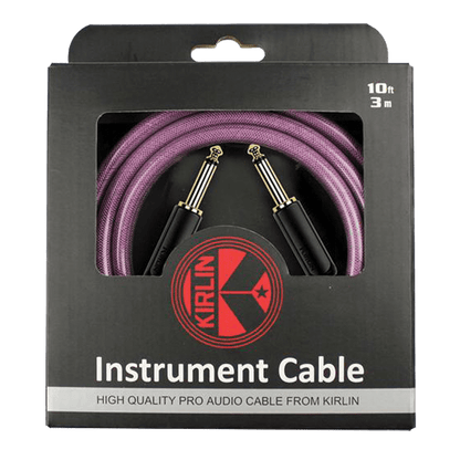 Kirlin KIPW201BPU-10 PVC Woven Guitar Cable 10Ft Purple Kirlin Cables & Leads