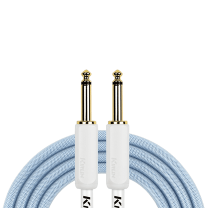 Kirlin KIPW201WBL-10 PVC Woven Guitar Cable 10Ft Blue Kirlin Cables & Leads