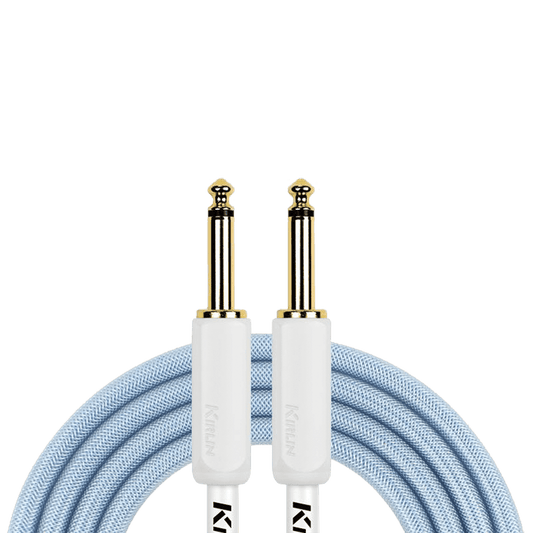 Kirlin KIPW201WBL-10 PVC Woven Guitar Cable 10Ft Blue Kirlin Cables & Leads