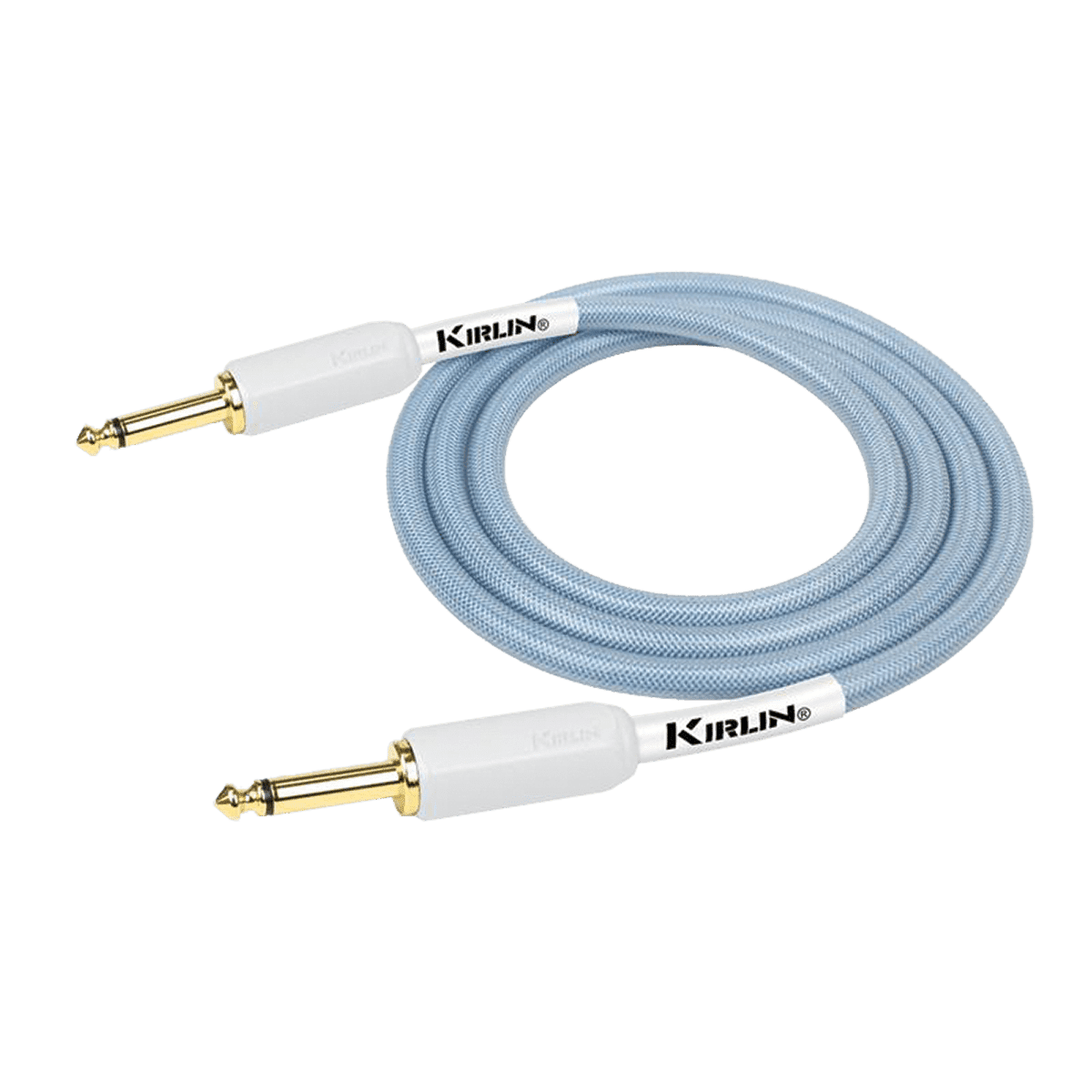 Kirlin KIPW201WBL-10 PVC Woven Guitar Cable 10Ft Blue Kirlin Cables & Leads