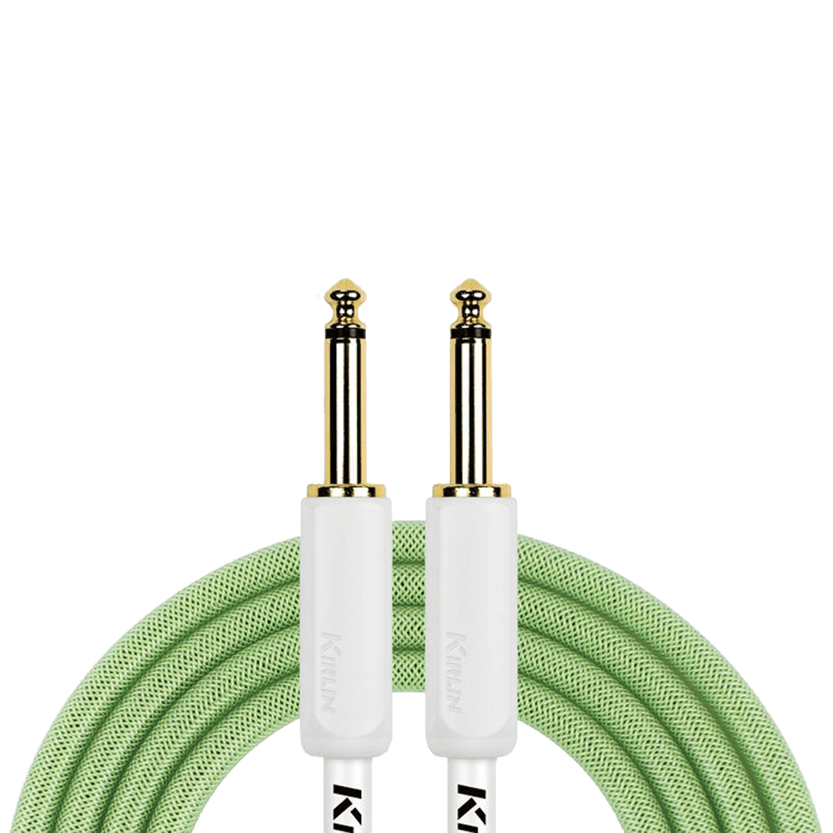 Kirlin KIPW201WGR-10 PVC Woven Guitar Cable 10Ft Green Kirlin Cables & Leads