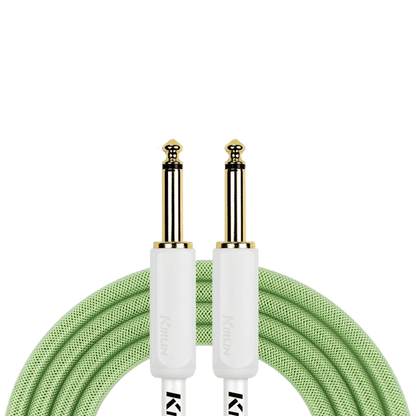 Kirlin KIPW201WGR-10 PVC Woven Guitar Cable 10Ft Green Kirlin Cables & Leads