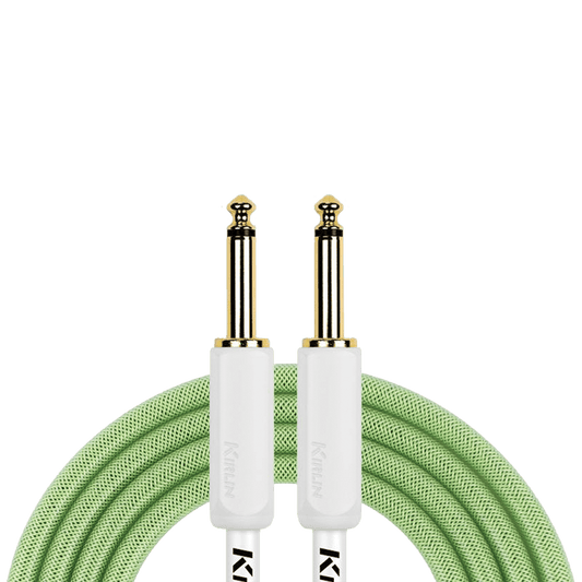 Kirlin KIPW201WGR-10 PVC Woven Guitar Cable 10Ft Green Kirlin Cables & Leads