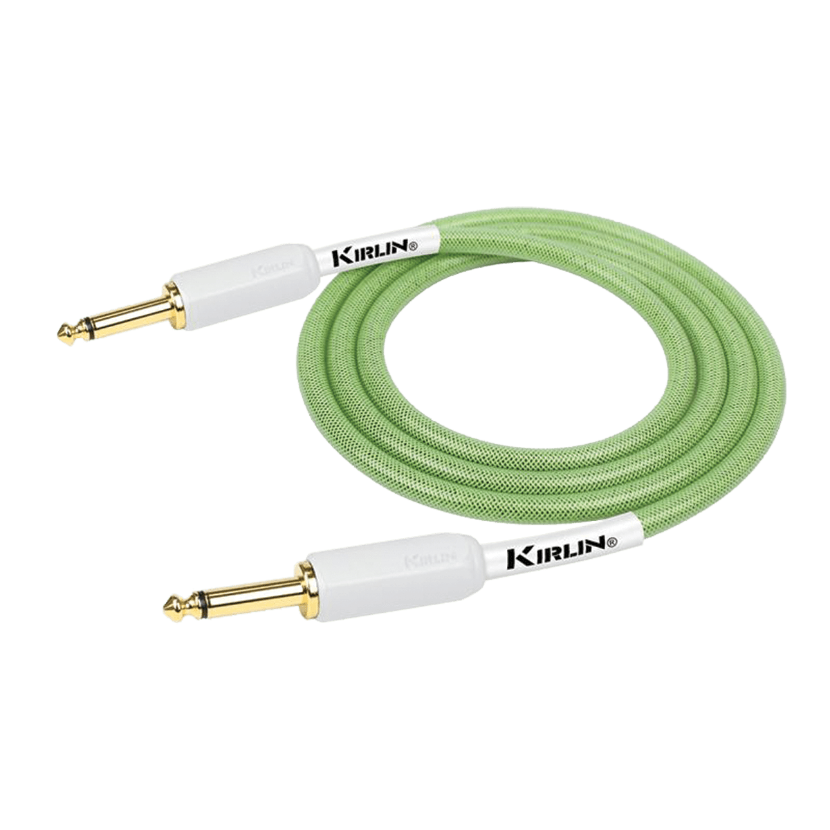 Kirlin KIPW201WGR-10 PVC Woven Guitar Cable 10Ft Green Kirlin Cables & Leads