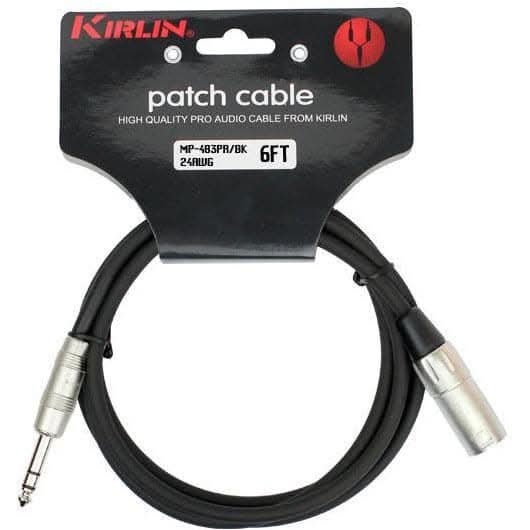 Kirlin KMP483PR-10 10FT Male XLR - 6.5 Stereo Jack Cable Kirlin Cables & Leads