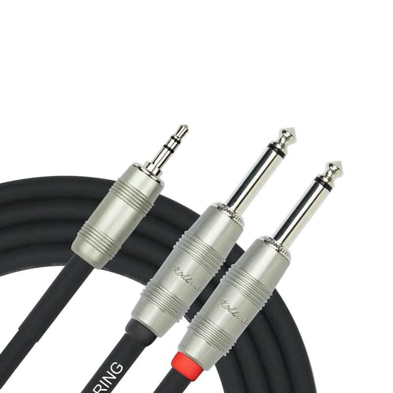 Kirlin KY362-10 Mono Signal 10Ft Cable 3.5mm TRS - 2 x 6.5mm Kirlin Cables & Leads