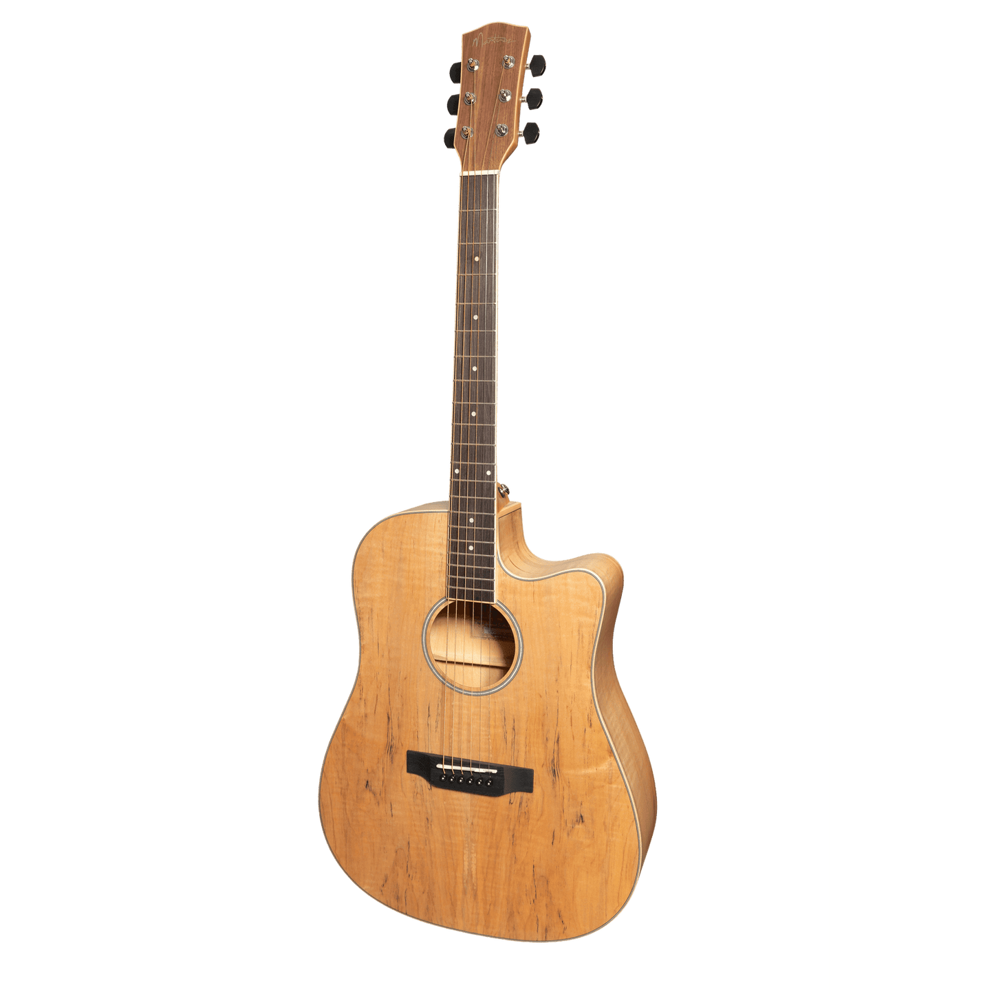 Martinez '31 Series' Daowood Acoustic-Electric Dreadnought Cutaway Guitar (African Brownburst) - GIG Guitars