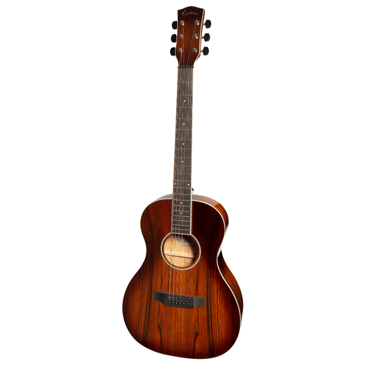 Martinez '31 Series' Daowood Parlour Acoustic-Electric Guitar (African Brownburst) - GIG Guitars