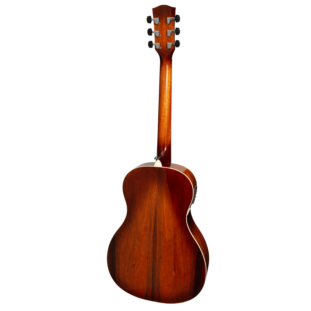 Martinez '31 Series' Daowood Parlour Acoustic-Electric Guitar (African Brownburst) - GIG Guitars