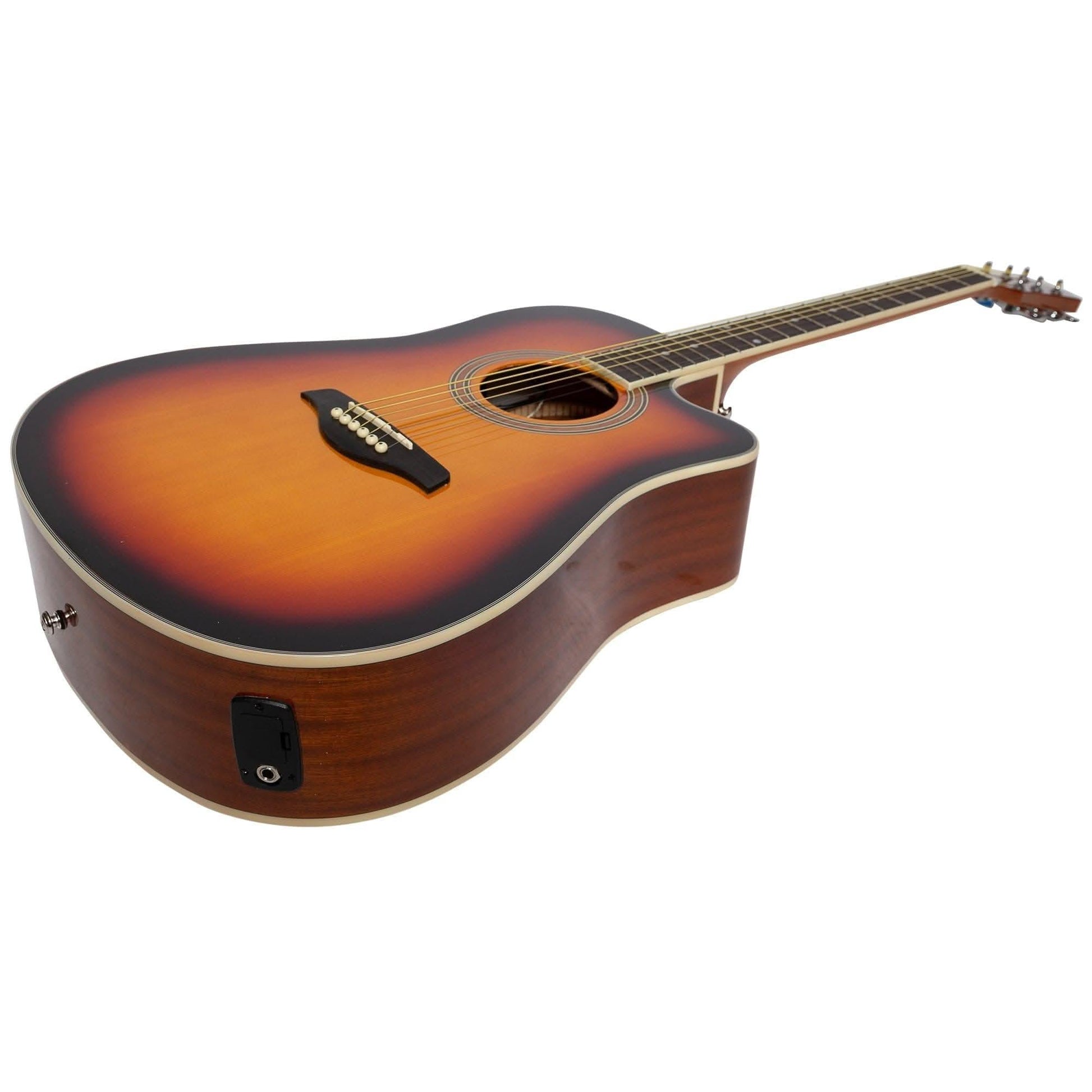 Martinez '41 Series' Dreadnought Acoustic Guitar. Cut-away Gloss Finish (Gloss Tobacco Burst) (Copy) - GIG Guitars