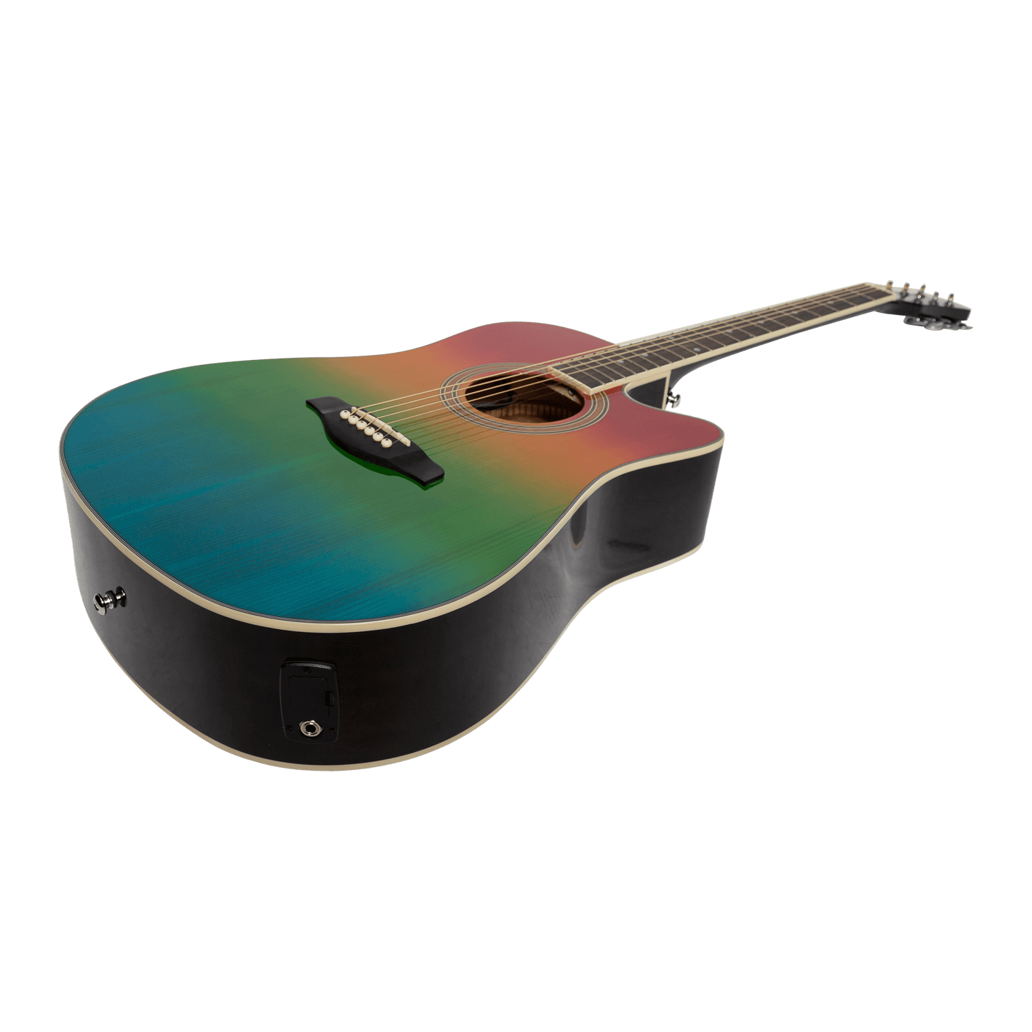 Martinez '41 Series' Dreadnought Acoustic Guitar. Cut-away Gloss Finish (Rainbow Gloss) - GIG Guitars