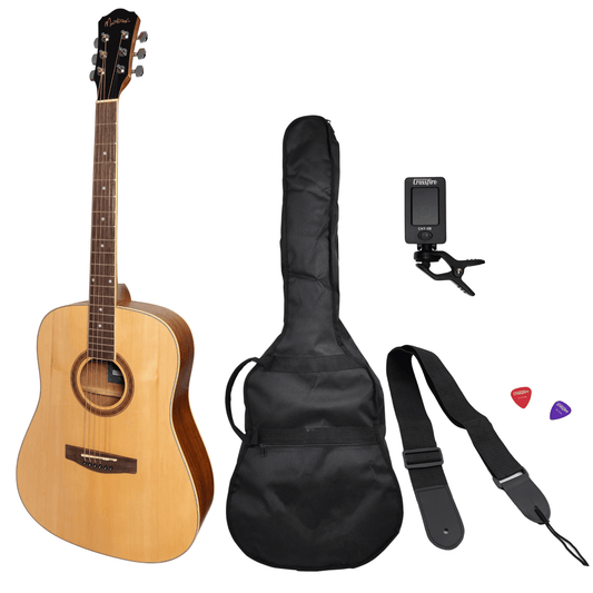 Martinez '41 Series' Dreadnought Acoustic Guitar Pack (Spruce/Rosewood) - GIG Guitars