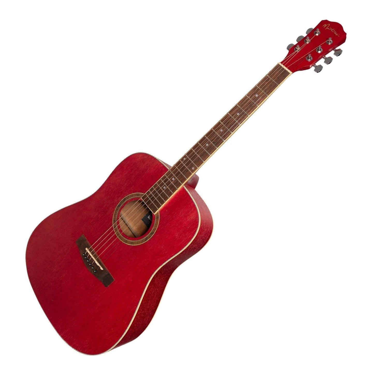 Martinez '41 Series' Dreadnought Acoustic Guitar (Strawberry Pink) - GIG Guitars