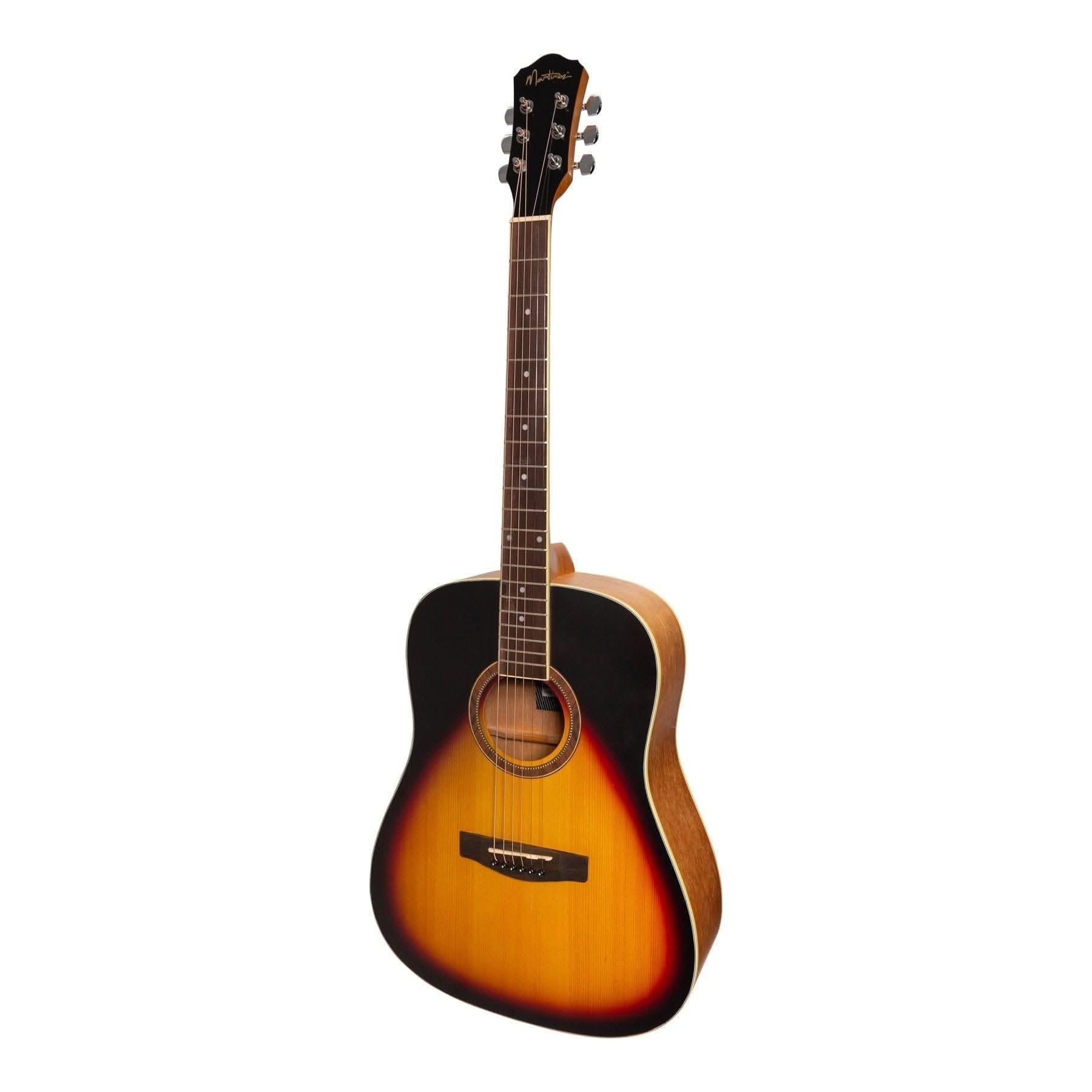 Martinez '41 Series' Dreadnought Acoustic Guitar (Tobacco Sunburst) - GIG Guitars